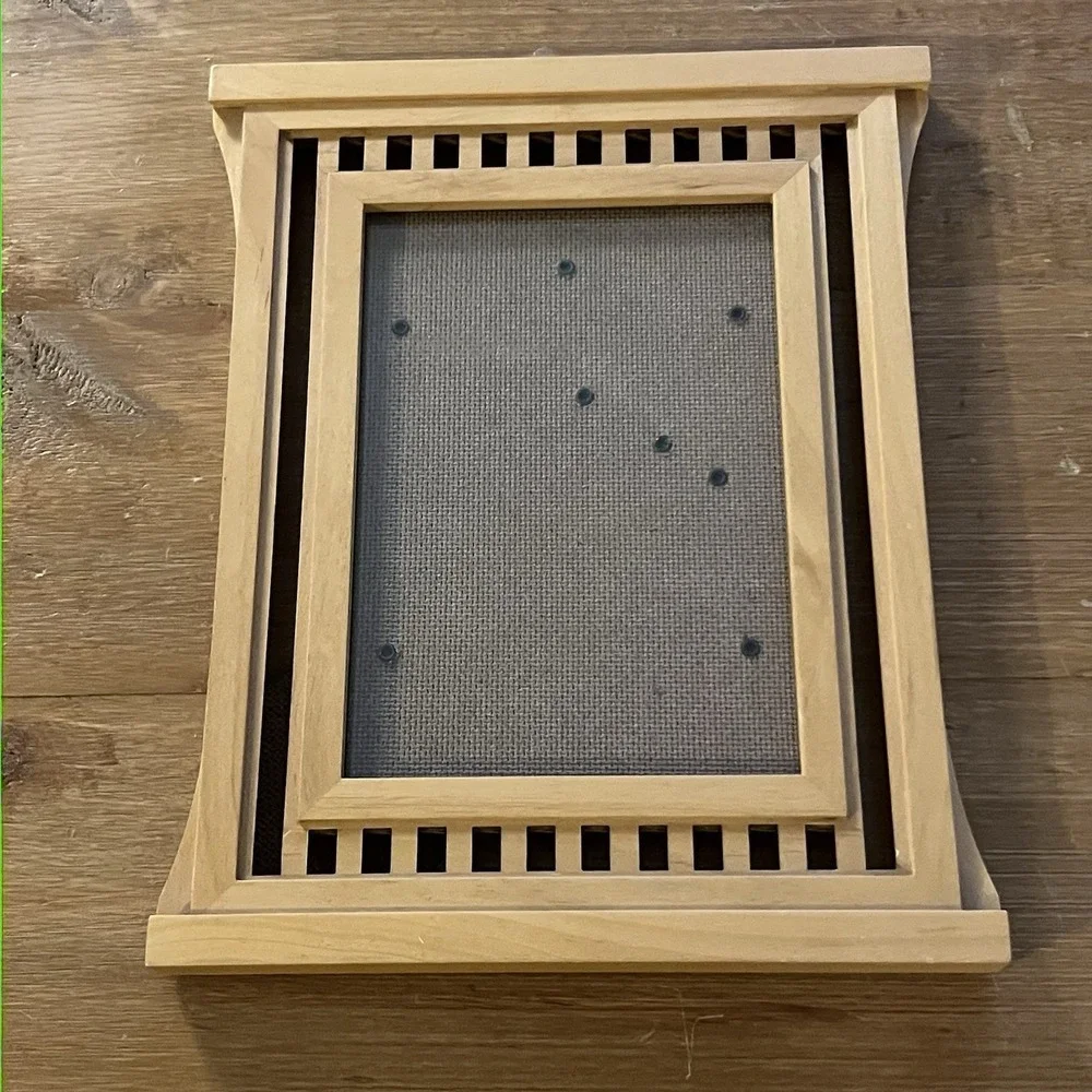 Fetco Wood Picture Frame 5x7 Geometric Mid Century Modern Style Thailand